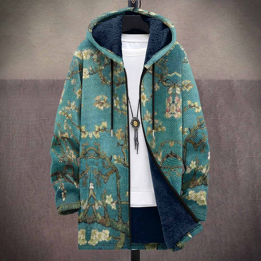 Ana | Chaqueta Artística con Capucha y Estampado Floral