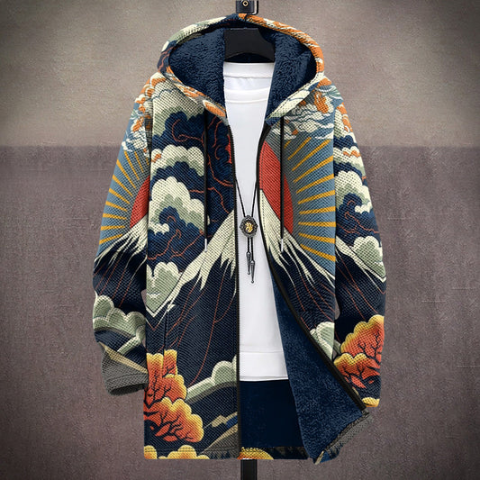 Sofía | Chaqueta con Capucha y Estampado Artístico