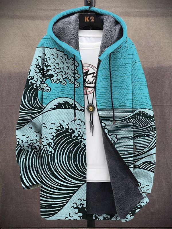 Gabriela | Chaqueta con Capucha y Estampado de Olas